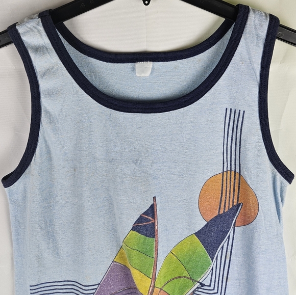 Vintage 90's Summer Tank Top | Vacation School Beach Loungewear Casual Basic - Picture 4 of 5